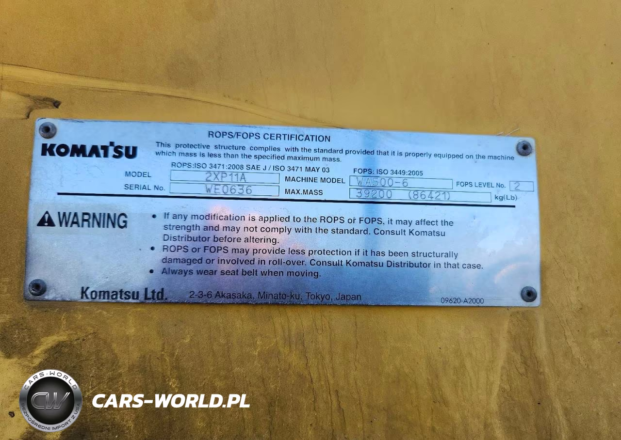 2011 Komatsu Wheel Loader VIN:WE0636 - 10
