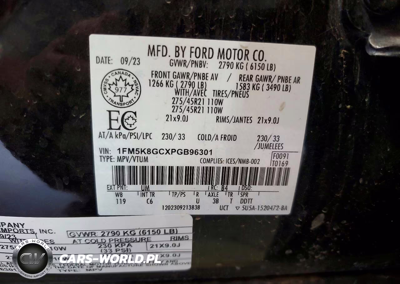 2023 Ford Explorer St VIN:1FM5K8GCXPGB96301 - 14