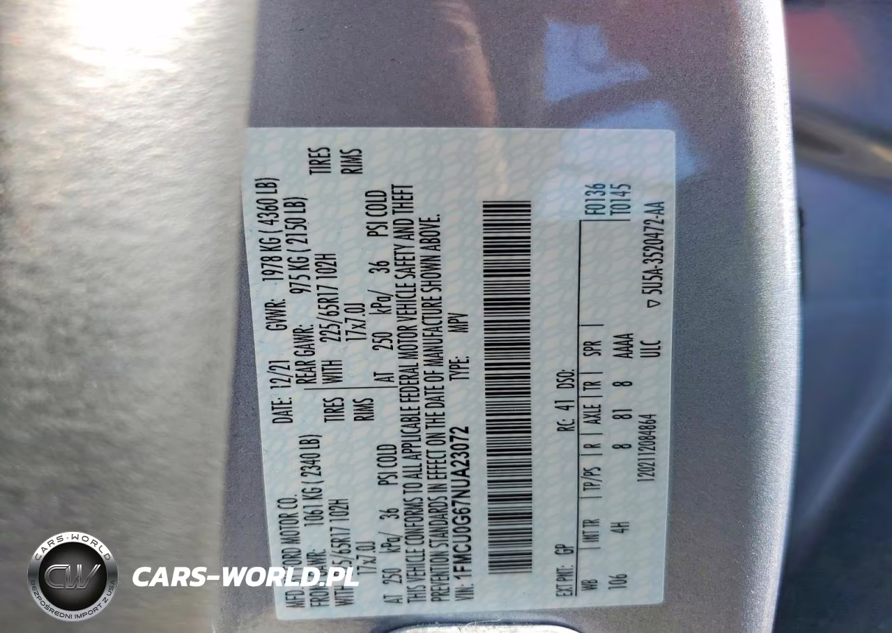 2022 Ford Escape Se VIN:1FMCU0G67NUA23072 - 13