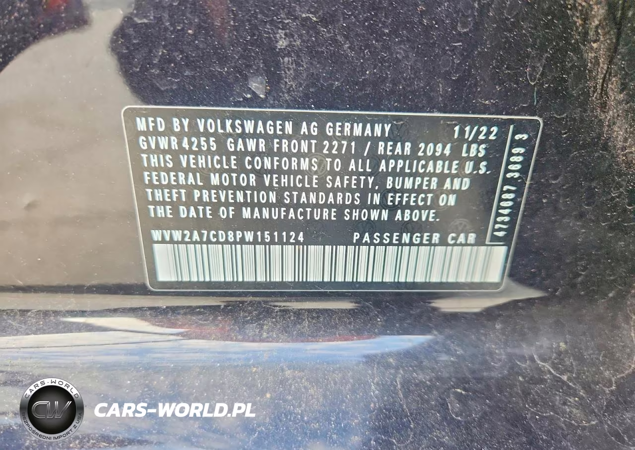 2023 Volkswagen Gti Se VIN:WVW2A7CD8PW151124 - 12