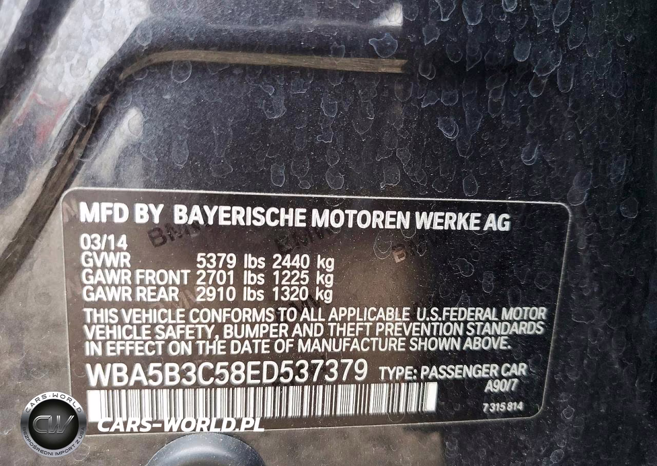 2014 BMW 535 Xi VIN:WBA5B3C58ED537379 - 12