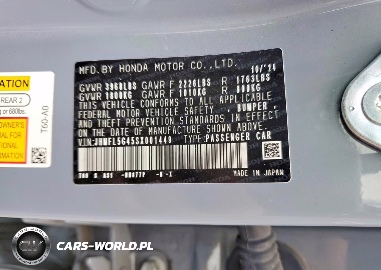 2025 Honda Civic Type-R VIN:JHMFL5G45SX001449 - 12