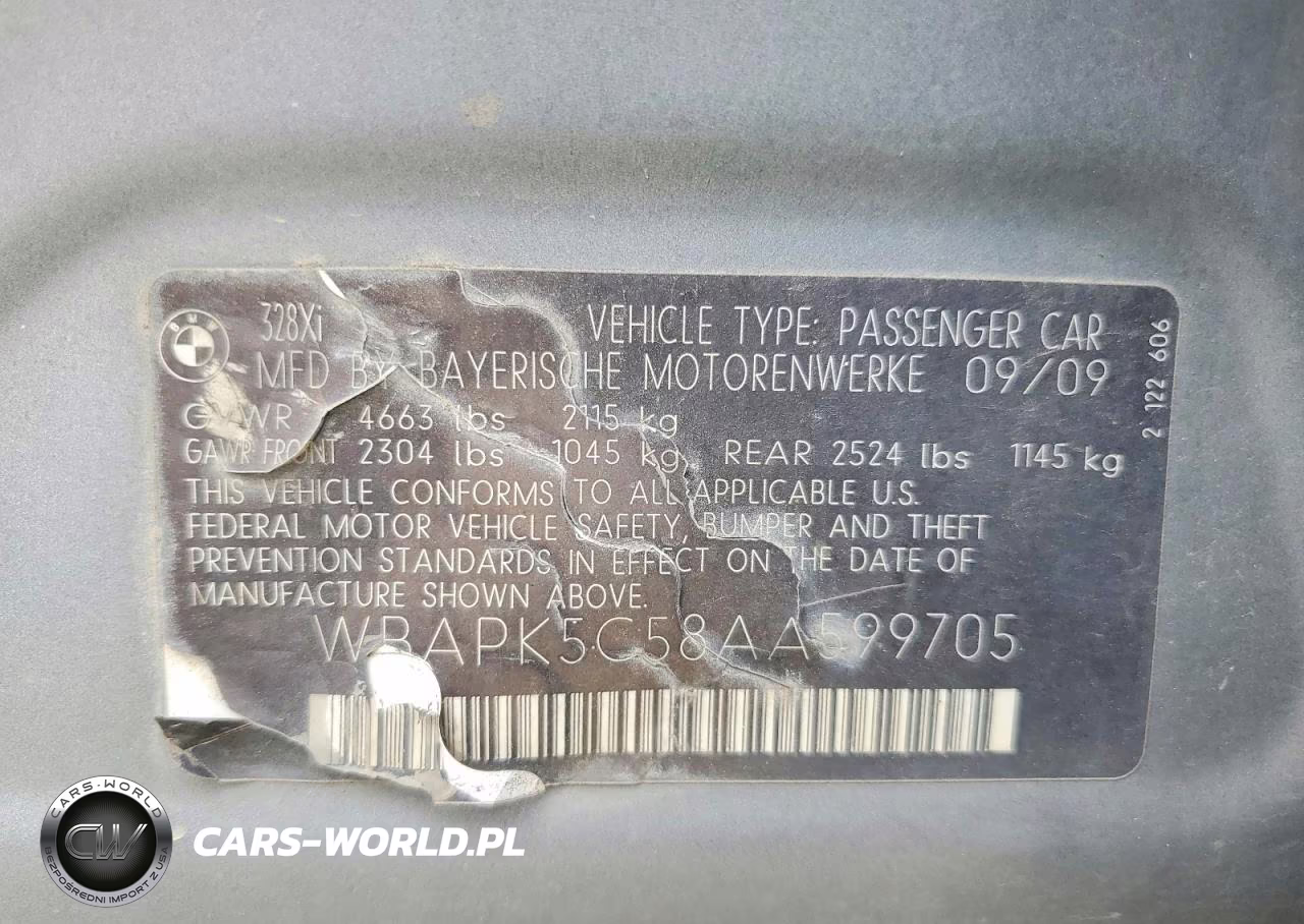 2010 BMW 328 Xi Sulev VIN:WBAPK5C58AA599705 - 12