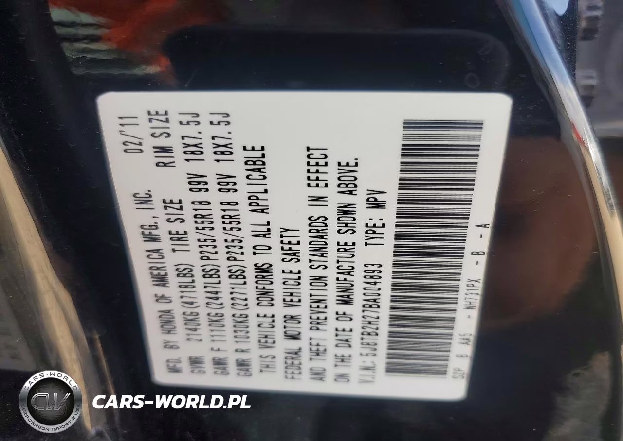 2011 Acura Rdx VIN:5J8TB2H27BA004893 - 14
