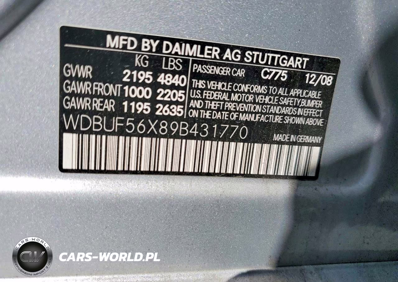 2009 Mercedes-Benz E 350 VIN:WDBUF56X89B431770 - 12