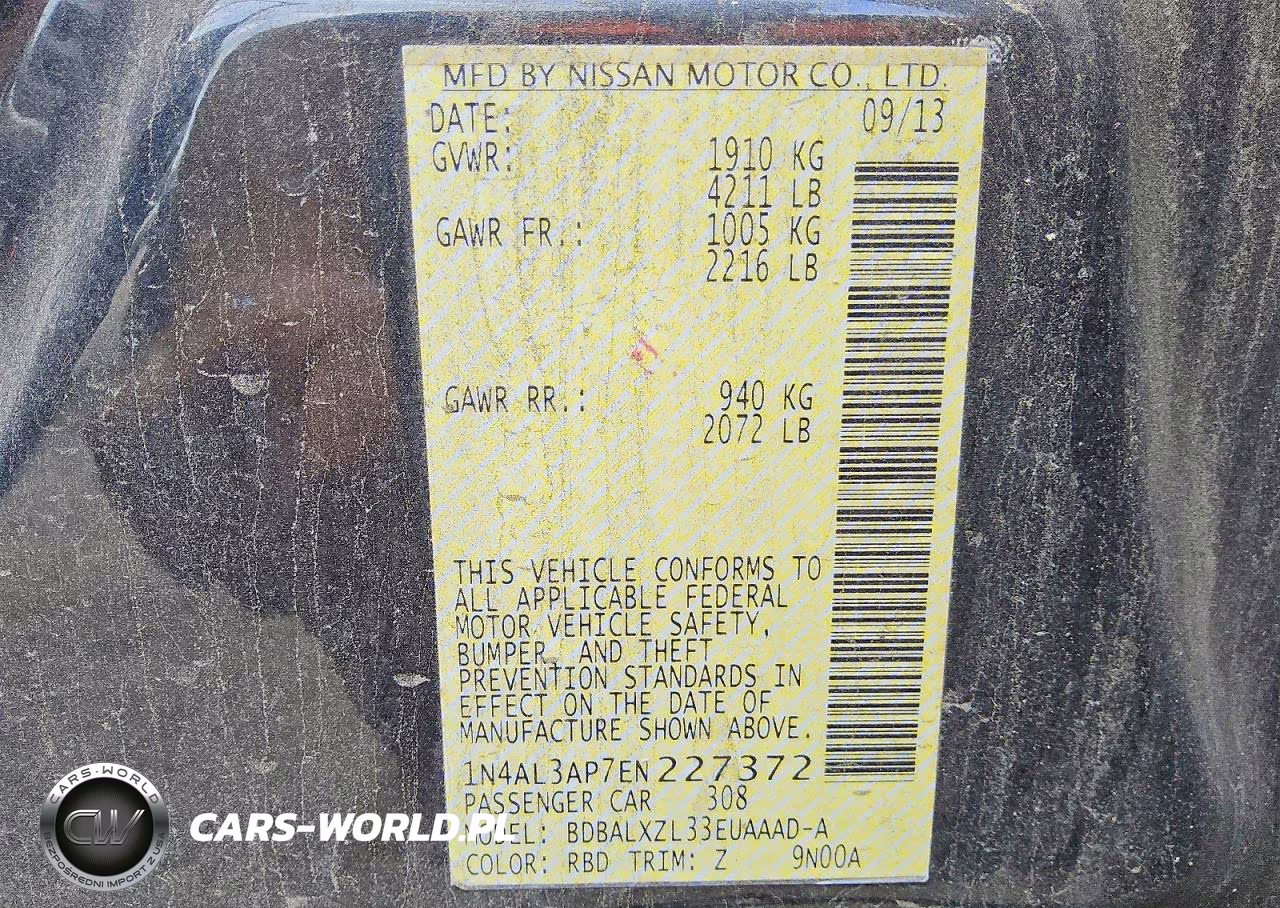 2014 Nissan Altima 2.5 Sl VIN:1N4AL3AP7EN227372 - 12