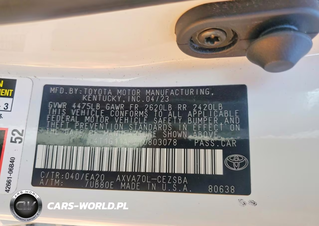 2023 Toyota Camry Se VIN:4T1G11AK7PU803078 - 12