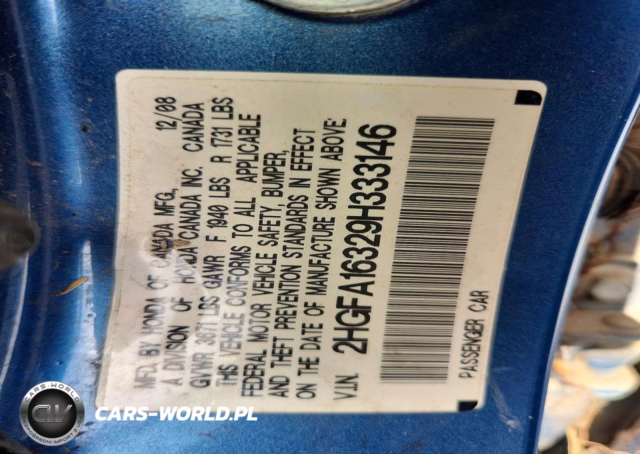 2009 Honda Civic Vp VIN:2HGFA16329H333146 - 12