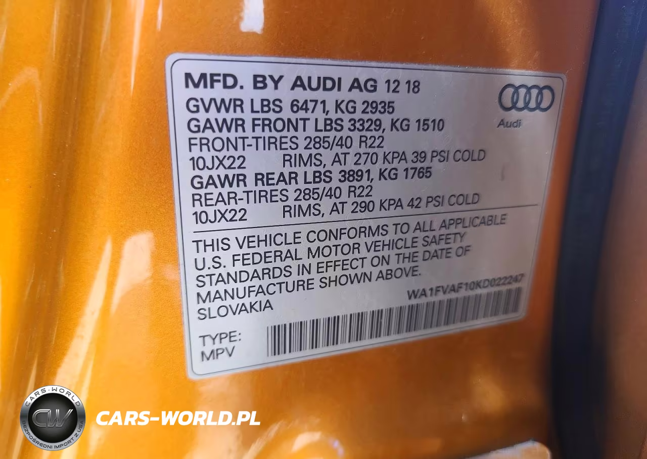 2019 Audi Q8 Prestige S-Line VIN:WA1FVAF10KD022247 - 13