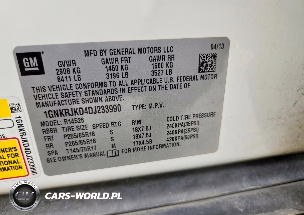 2013 Chevrolet Traverse Lt VIN:1GNKRJKD4DJ233990 - 12