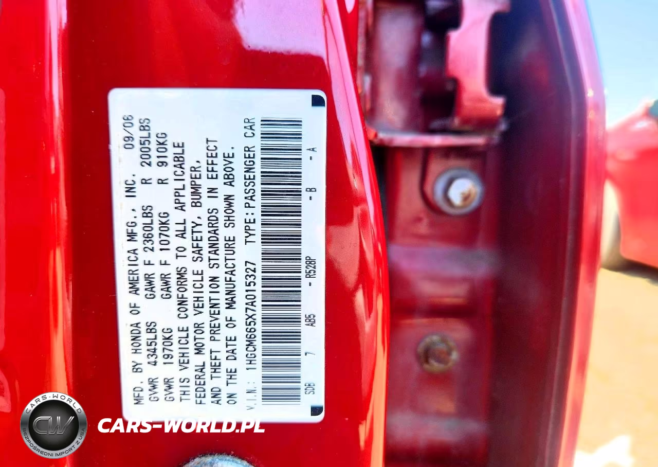 2007 Honda Accord Ex VIN:1HGCM665X7A015327 - 12