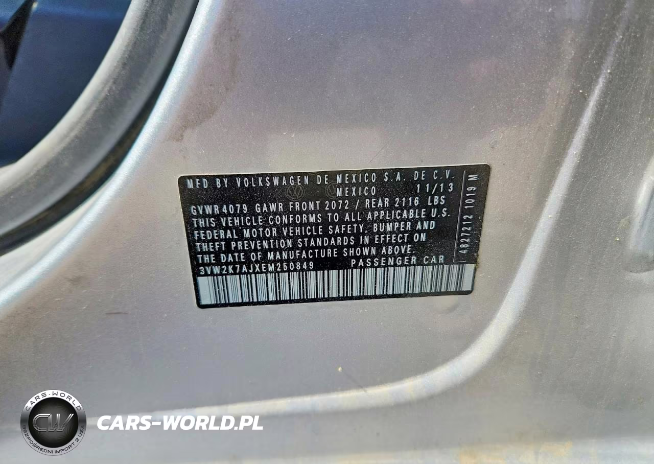 2014 Volkswagen Jetta Base VIN:3VW2K7AJXEM250849 - 12