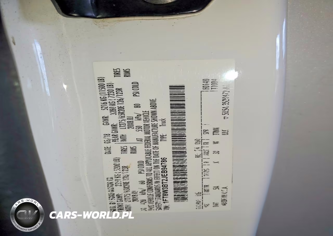 2018 Ford F350 Super Duty VIN:1FT8W3BT2JEB94786 - 12