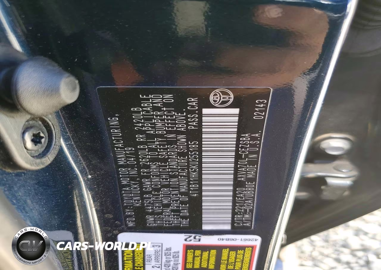 2019 Toyota Camry Se VIN:4T1B11HK5KU255185 - 12