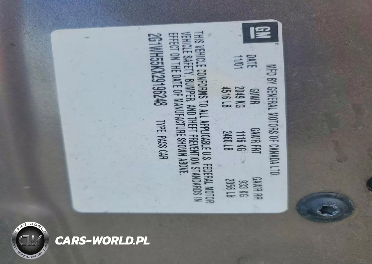 2002 Chevrolet Impala Ls VIN:2G1WH55KX29196248 - 12