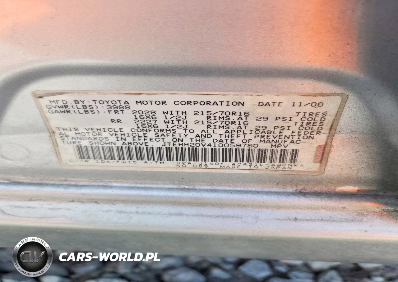 2001 Toyota Rav4 Base VIN:JTEHH20V410059780 - 13