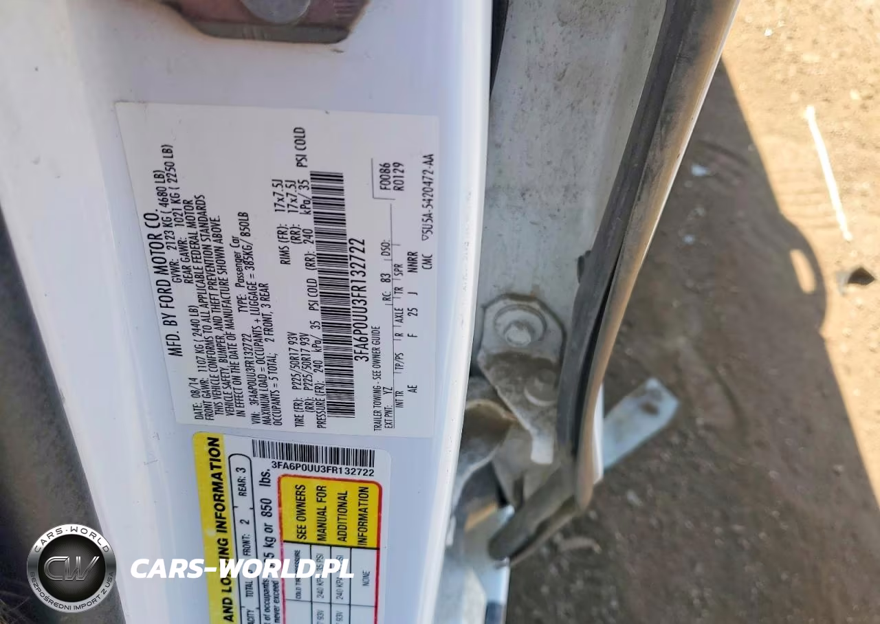 2015 Ford Fusion S Hybrid VIN:3FA6P0UU3FR132722 - 12
