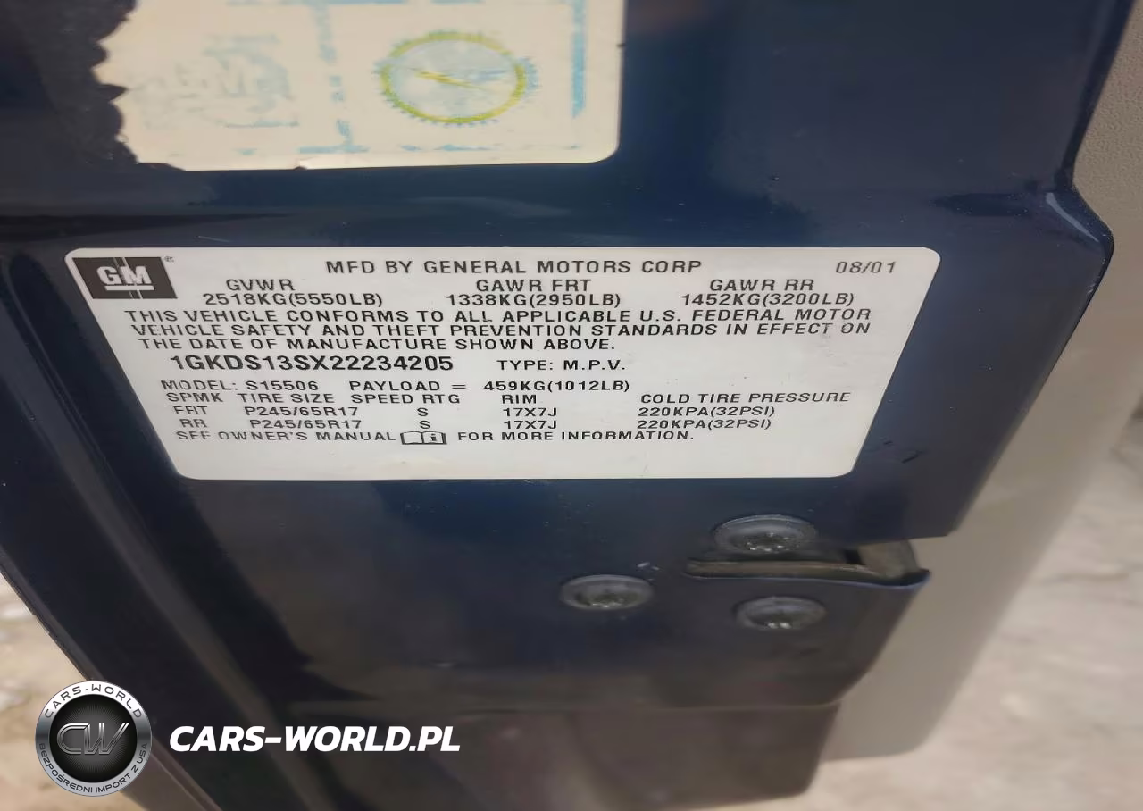 2002 GMC Envoy VIN:1GKDS13SX22234205 - 13