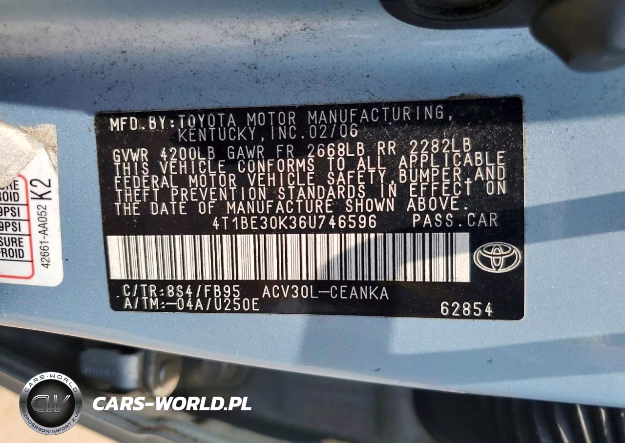 2006 Toyota Camry Le VIN:4T1BE30K36U746596 - 12