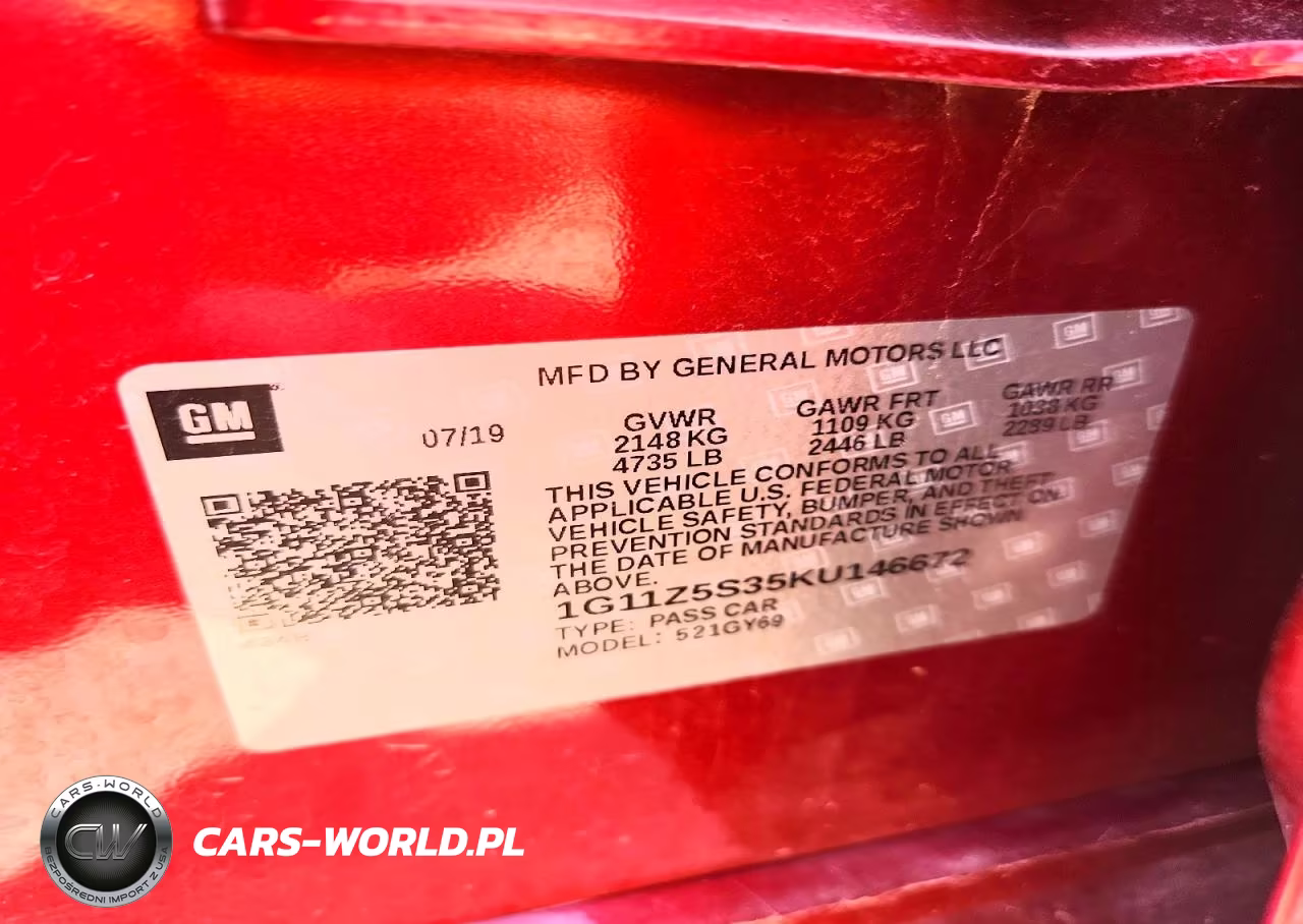2019 Chevrolet Impala Lt VIN:1G11Z5S35KU146672 - 12