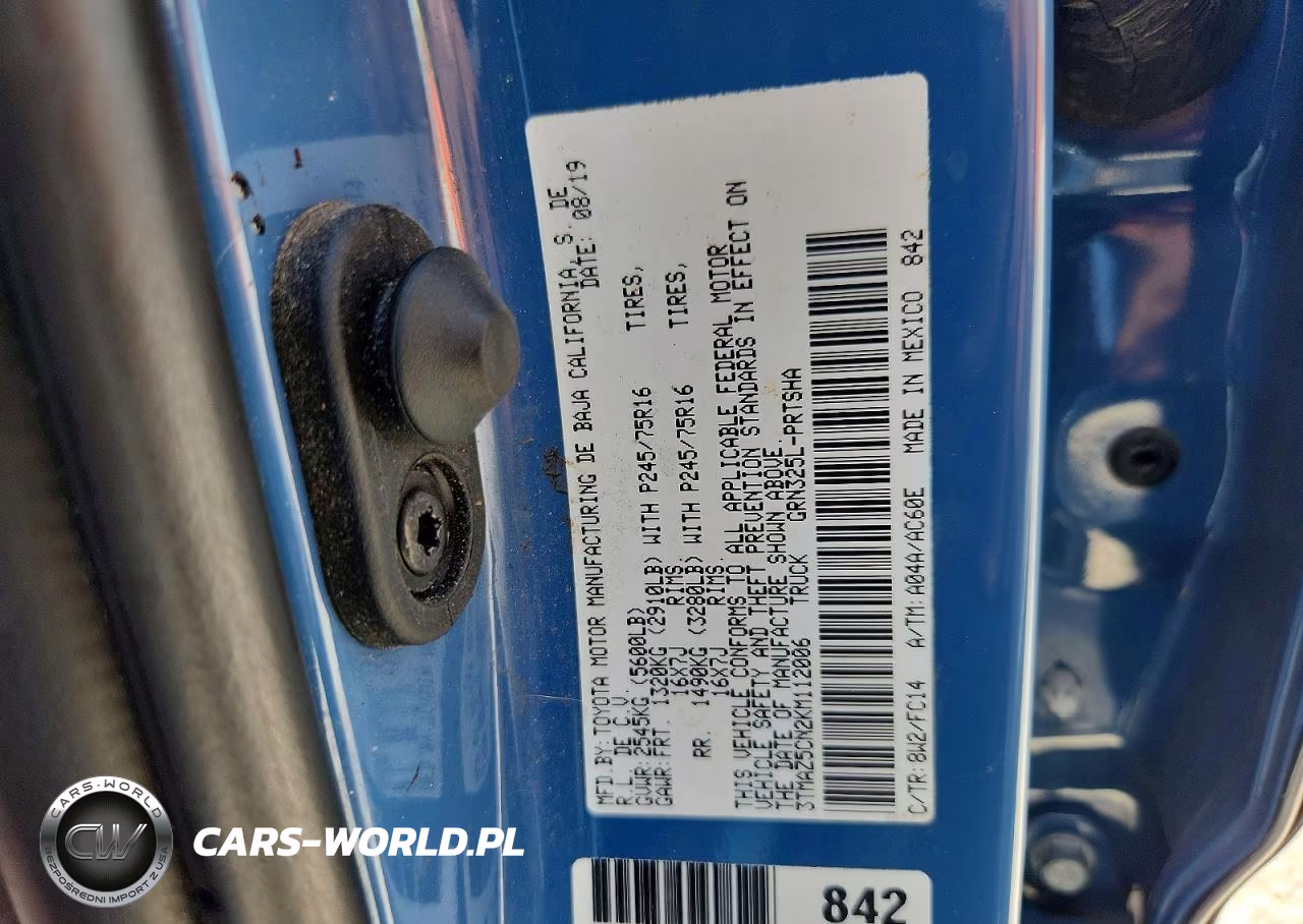 2019 Toyota Tacoma Sr5 V6 VIN:3TMAZ5CN2KM112006 - 12