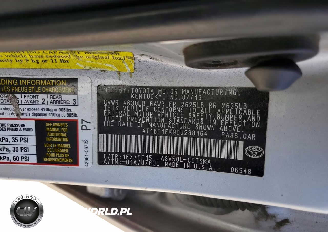 2013 Toyota Camry Se VIN:4T1BF1FK9DU288164 - 12