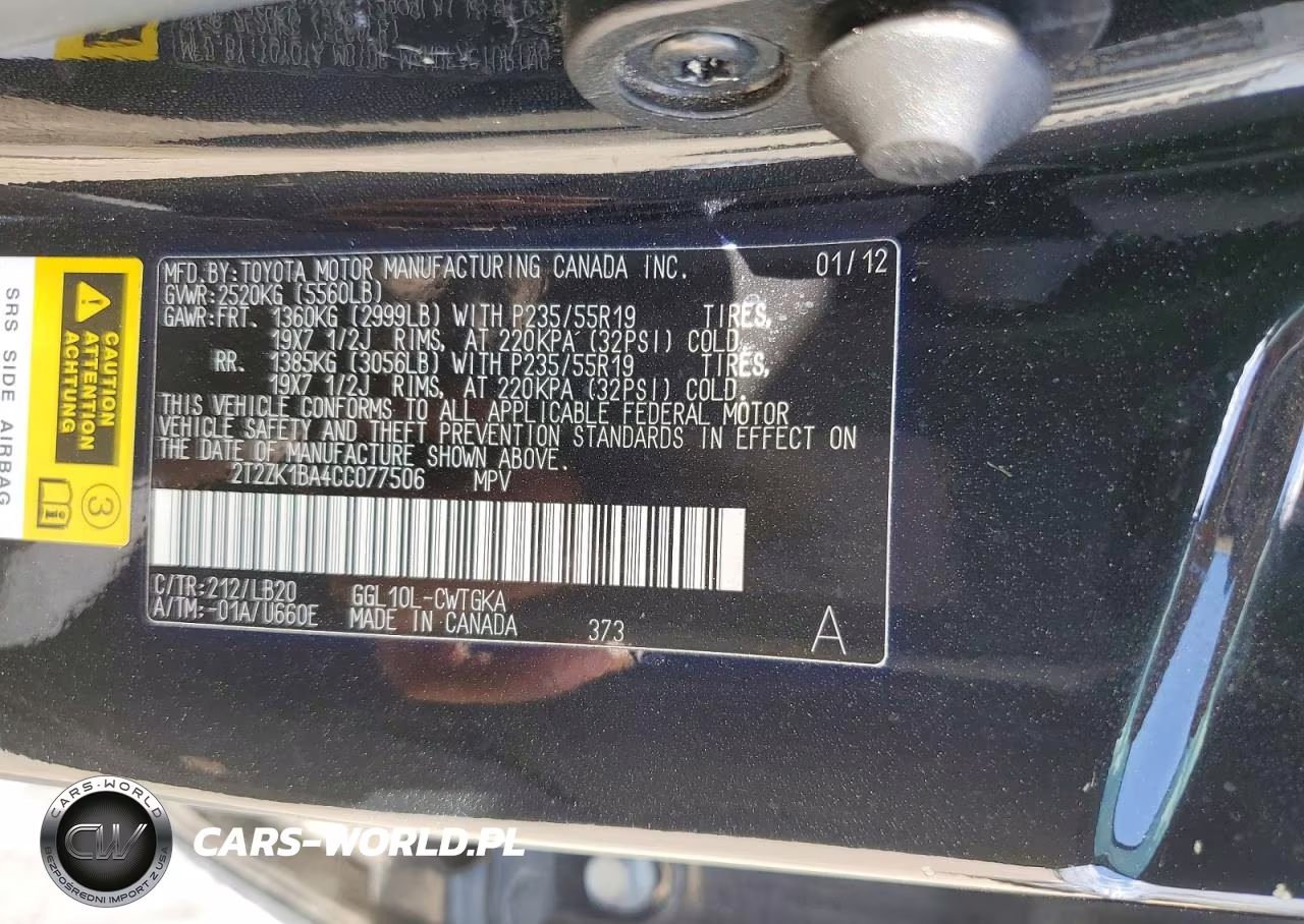 2012 Lexus Rx 350 VIN:2T2ZK1BA4CC077506 - 13
