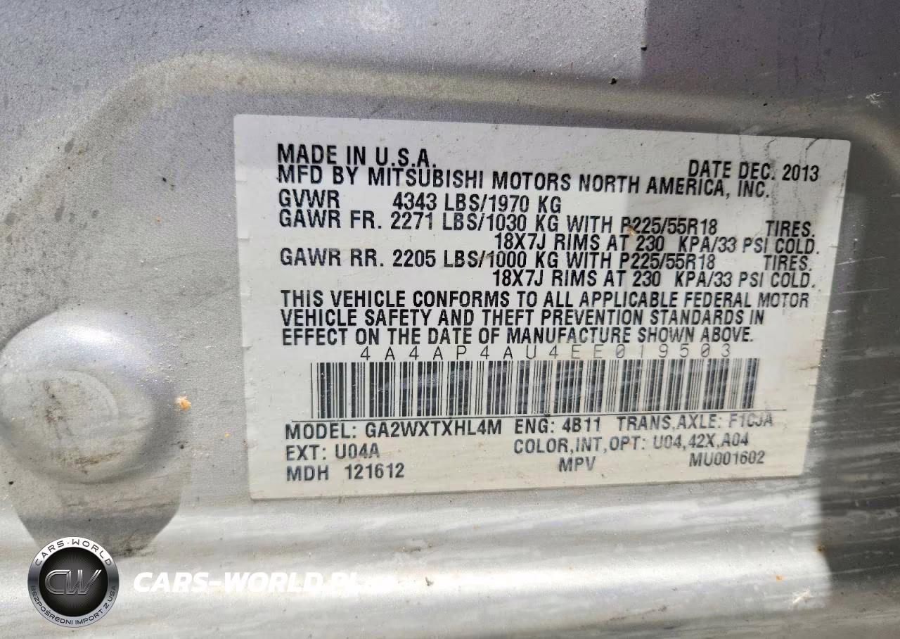 2014 Mitsubishi Outlander Sport Se VIN:4A4AP4AU4EE019503 - 13