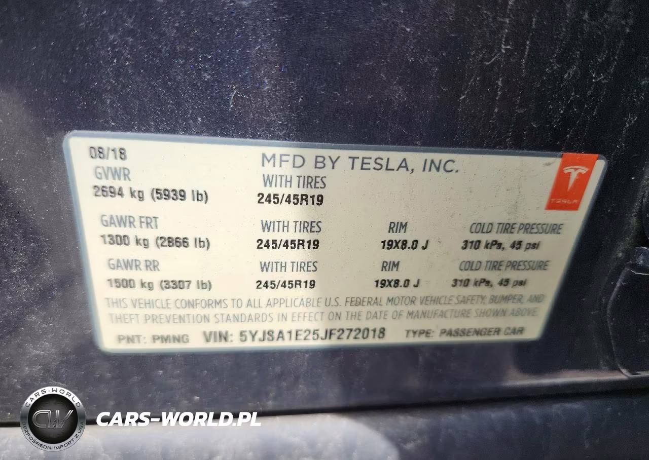 2018 Tesla Model S VIN:5YJSA1E25JF272018 - 12