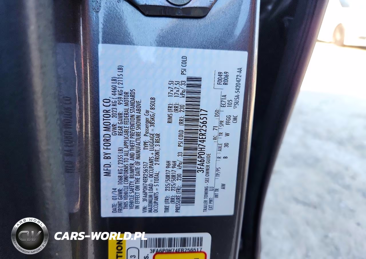2014 Ford Fusion Se VIN:3FA6P0H74ER256517 - 12