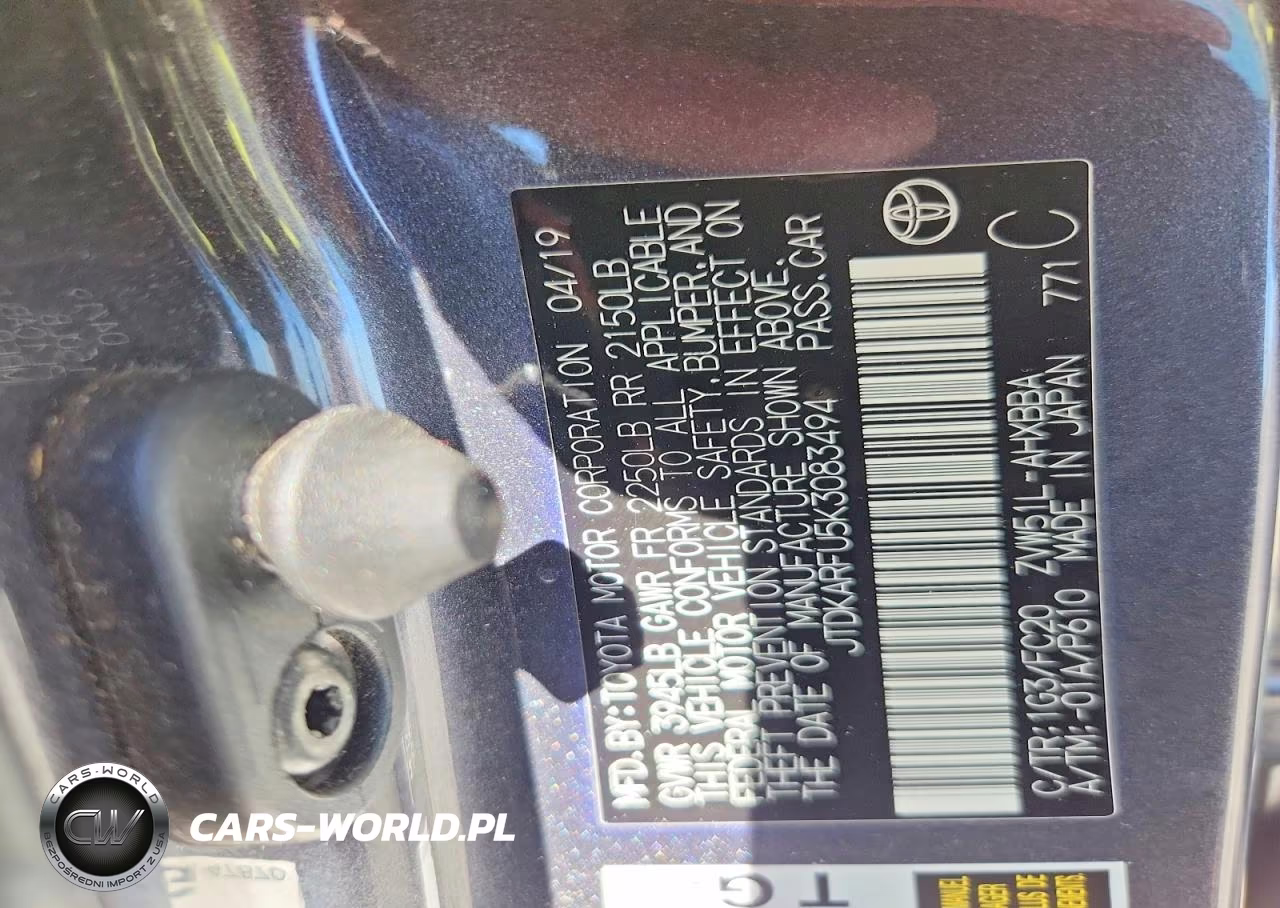 2019 Toyota Prius L Eco VIN:JTDKARFU5K3083494 - 12