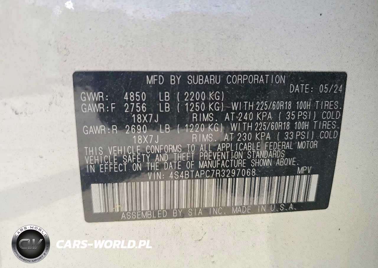 2024 Subaru Outback Touring VIN:4S4BTAPC7R3297068 - 13