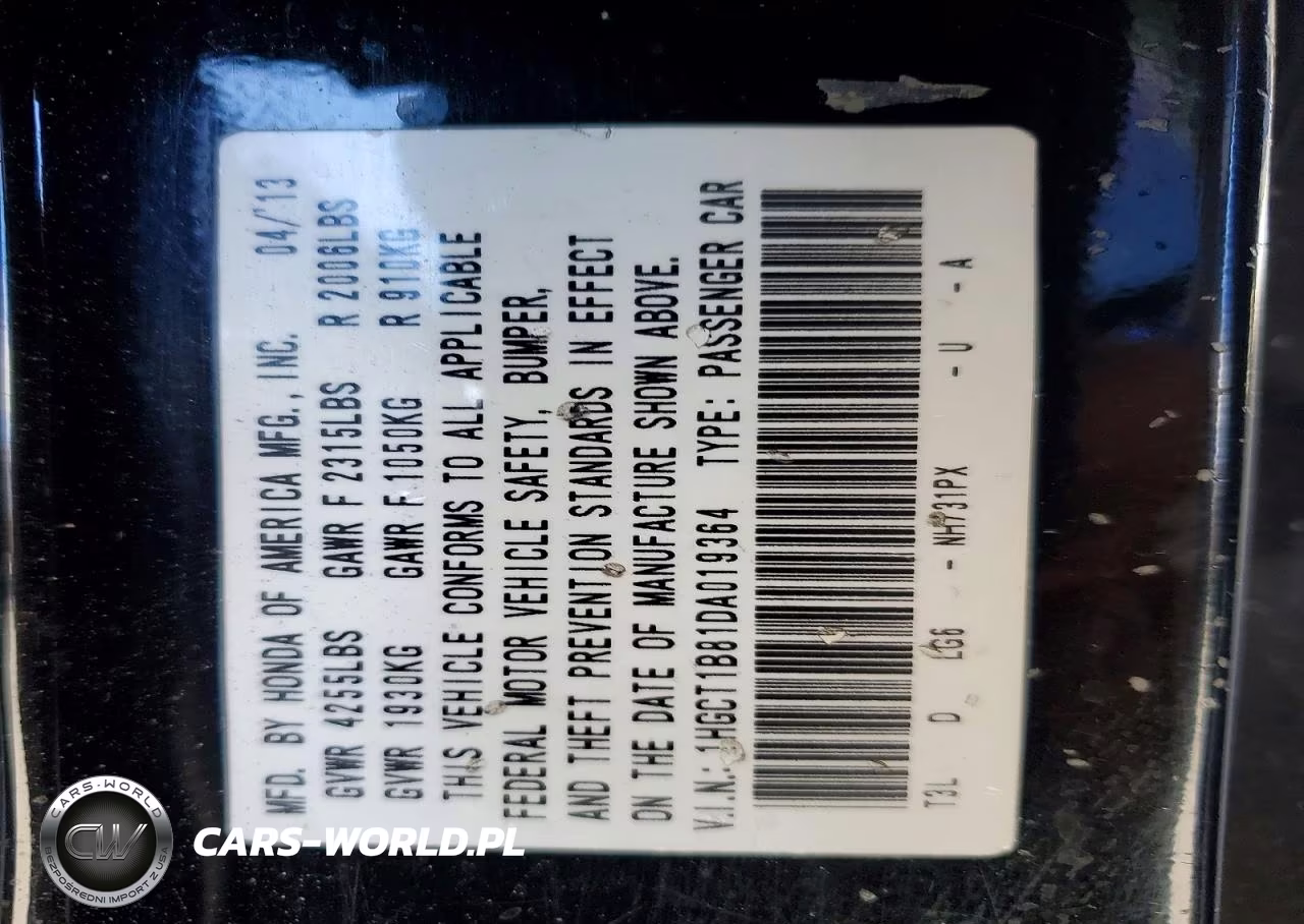 2013 Honda Accord Exl VIN:1HGCT1B81DA019364 - 12