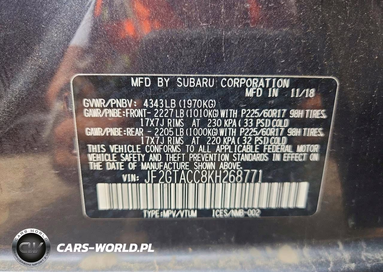 2019 Subaru Crosstrek Premium VIN:JF2GTACC8KH268771 - 13