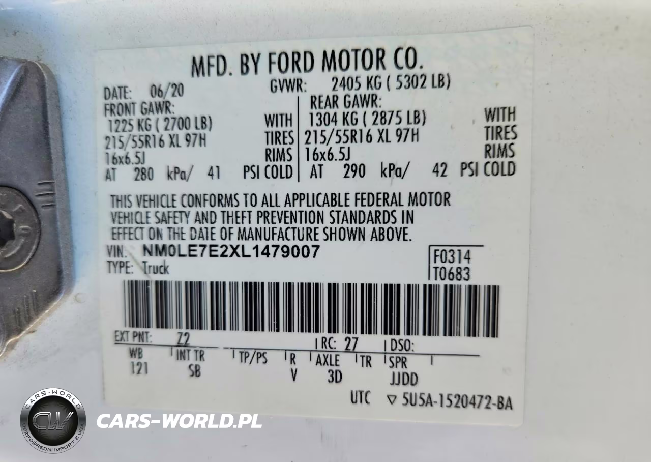 2020 Ford Transit Connect Xl VIN:NM0LE7E2XL1479007 - 14