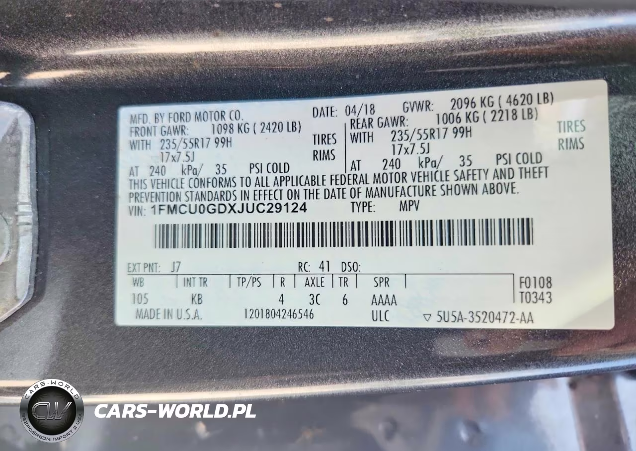 2018 Ford Escape Se VIN:1FMCU0GDXJUC29124 - 13