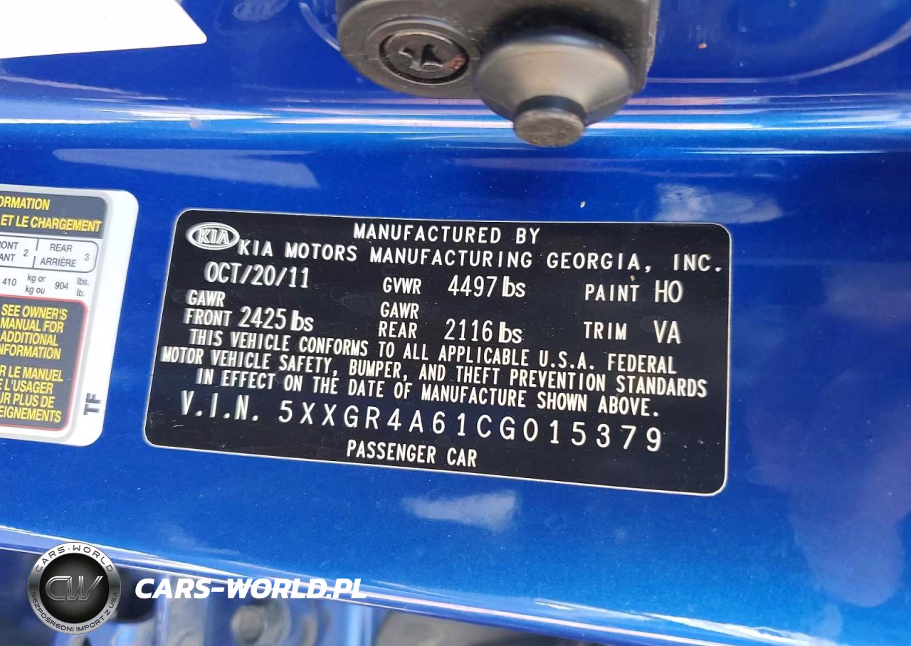KIA OPTIMA VIN:5XXGR4A61CG015379 - 12