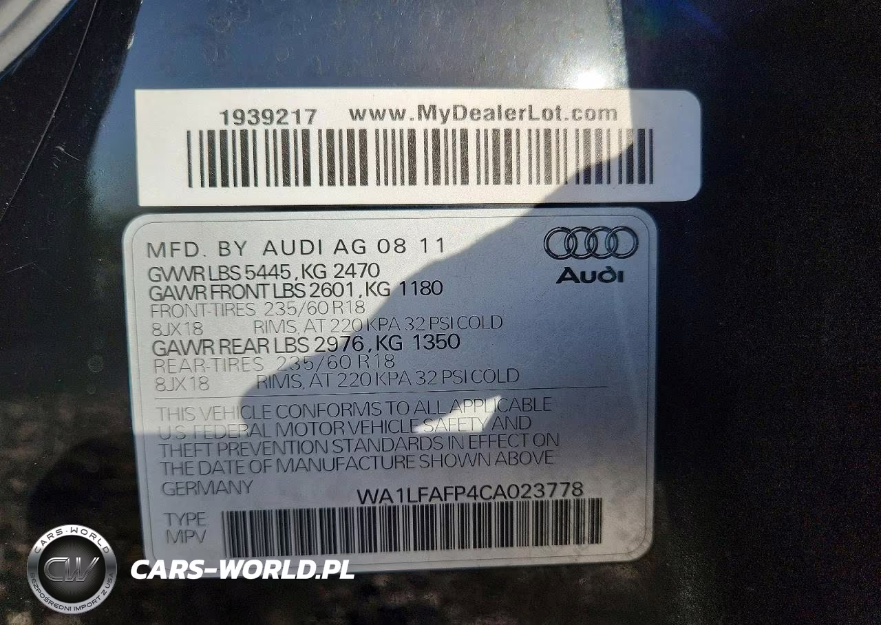 2012 Audi Q5 Premium Plus VIN:WA1LFAFP4CA023778 - 13