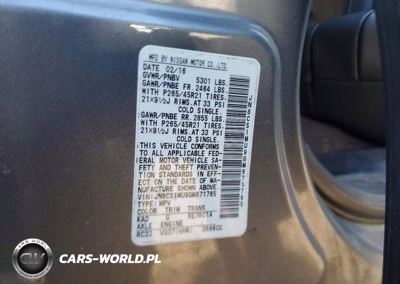 2016 Infiniti Qx70 Base VIN:JN8CS1MU9GM671765 - 13