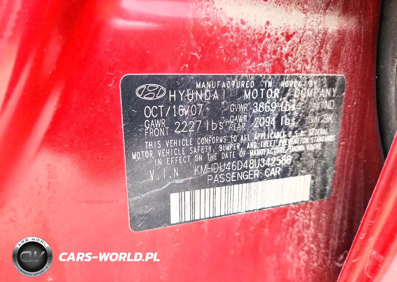 2008 Hyundai Elantra Gls VIN:KMHDU46D48U342588 - 12