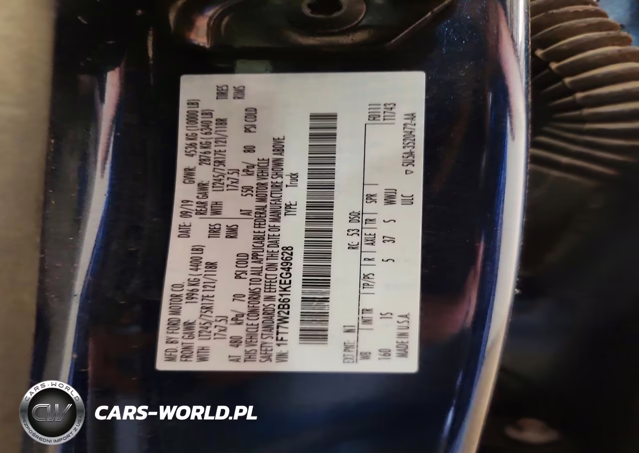 2019 Ford F250 Super Duty VIN:1FT7W2B61KEG49628 - 13