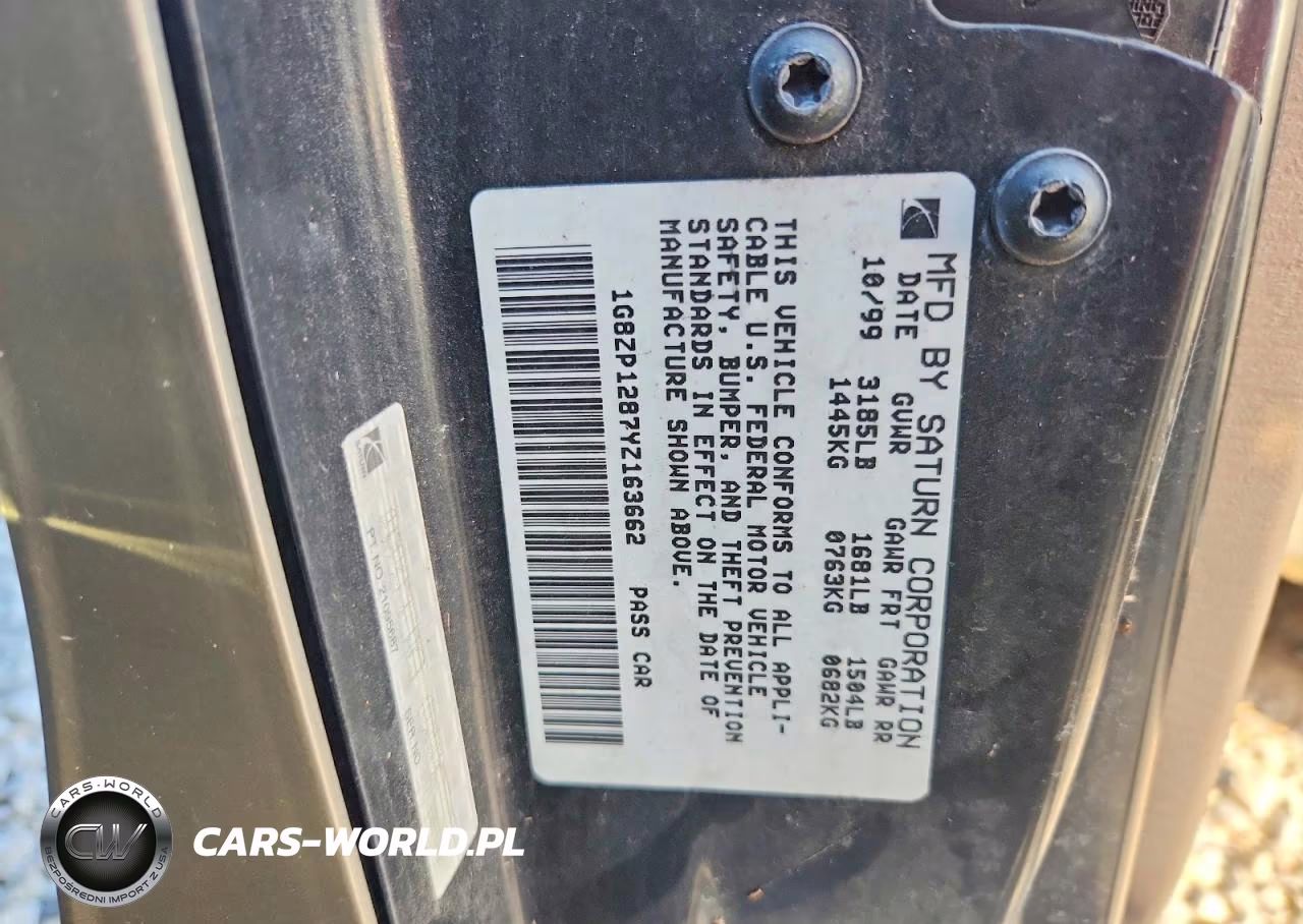 2000 Saturn Sc1 VIN:1G8ZP1287YZ163662 - 13