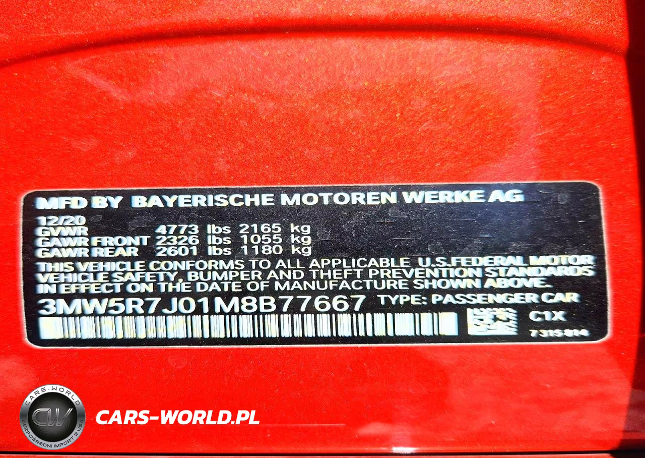 2021 BMW 330I xDrive VIN:3MW5R7J01M8B77667 - 12