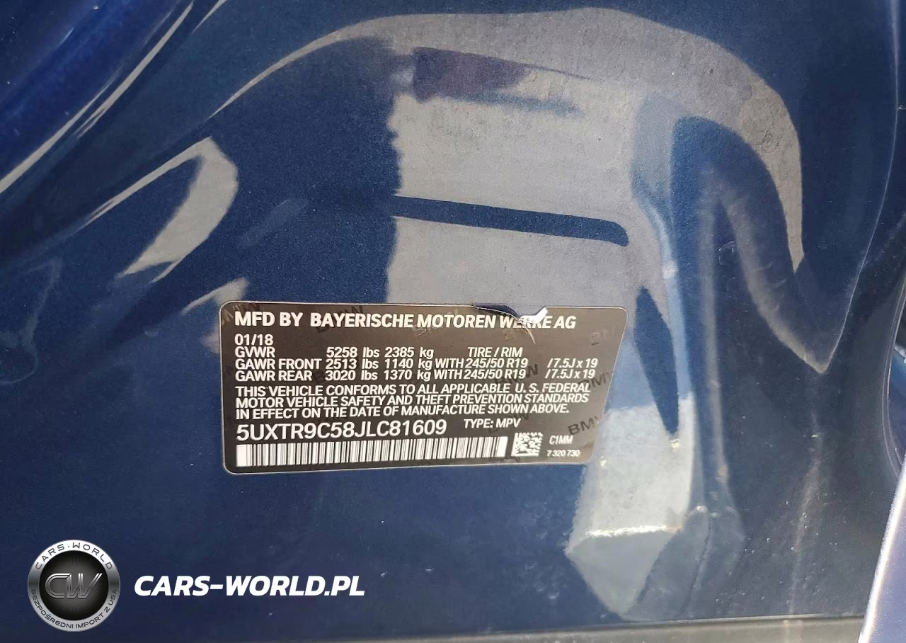 2018 BMW X3 xDrive30I VIN:5UXTR9C58JLC81609 - 12