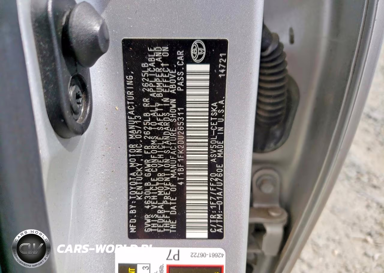 2013 Toyota Camry Se VIN:4T1BF1FK2DU265311 - 13