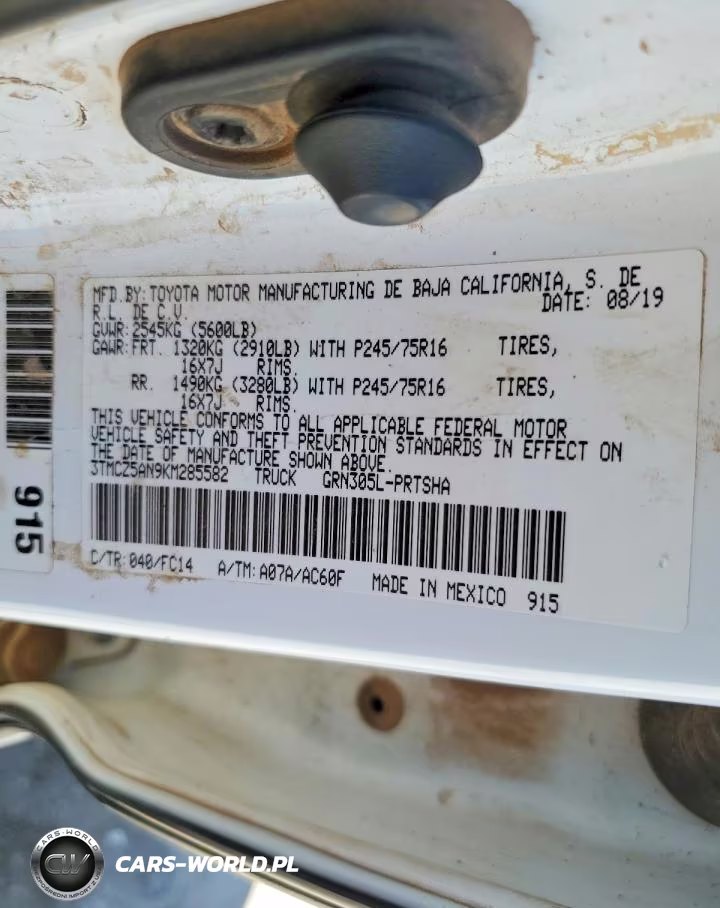 2019 Toyota Tacoma Sr5 V6 VIN:3TMCZ5AN9KM285582 - 12
