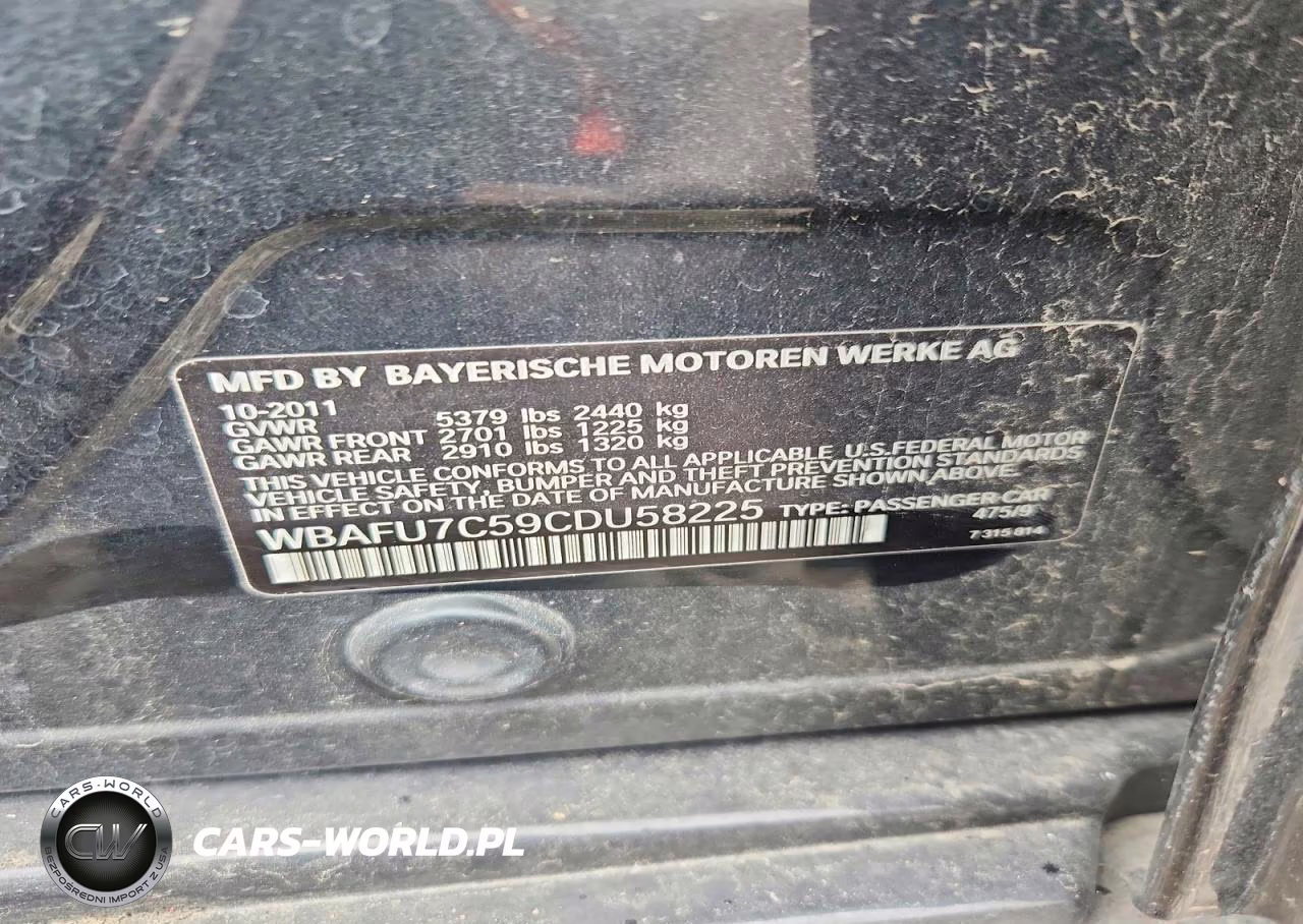 2012 BMW 535 Xi VIN:WBAFU7C59CDU58225 - 12