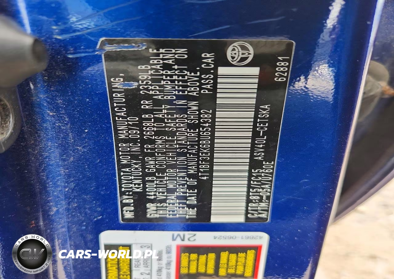 2011 Toyota Camry Se VIN:4T1BF3EK6BU654382 - 12