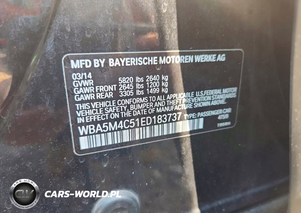 2014 BMW 535 Xigt VIN:WBA5M4C51ED183737 - 12