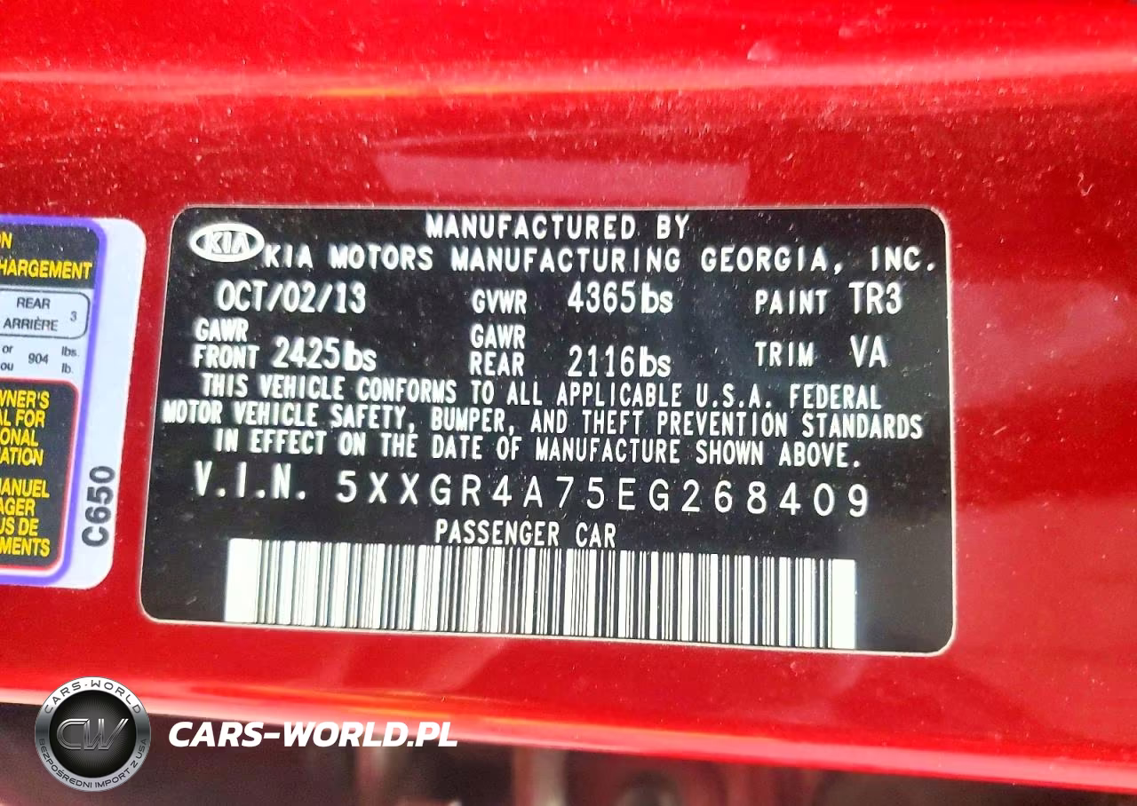 2014 Kia Optima Sx VIN:5XXGR4A75EG268409 - 12